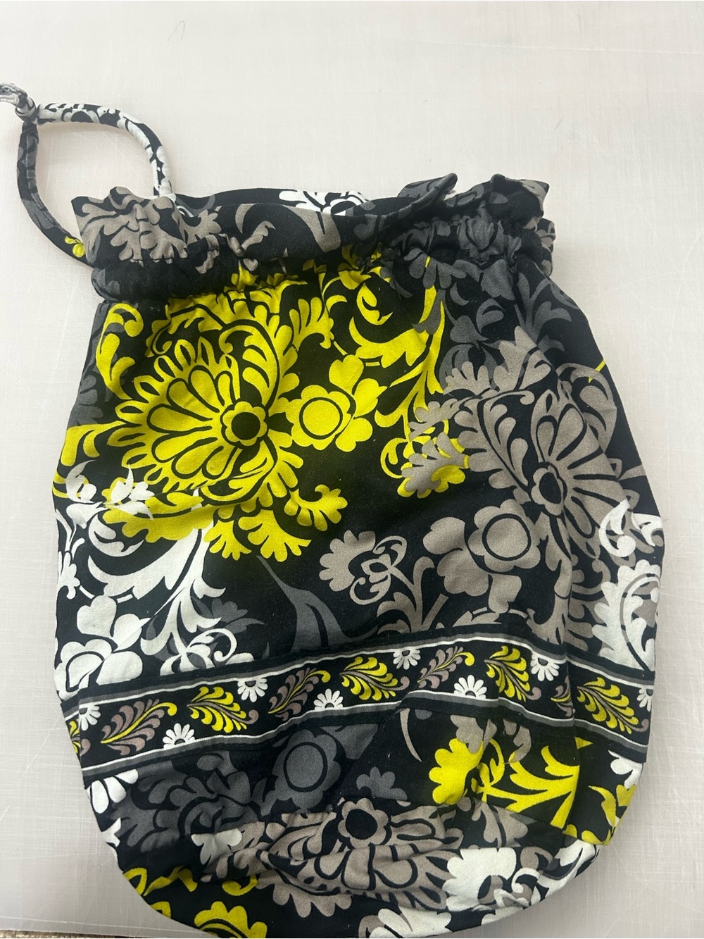 Vera Bradley Black & White Floral Drawstring Pouch